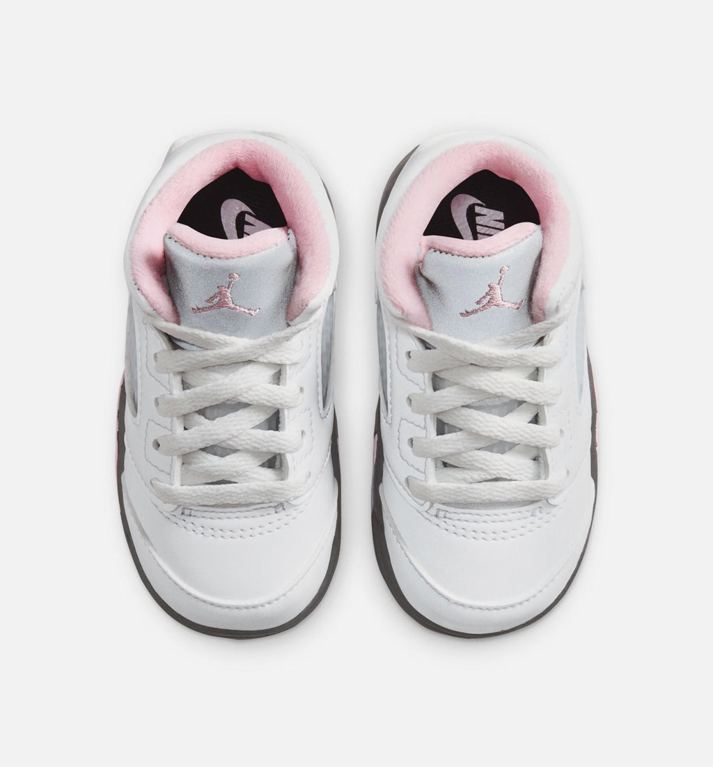 Air Jordan 5 Retro Medium Soft Pink Infant & Toddler Lifestyle Shoe – White / Black / Medium Soft Pink
