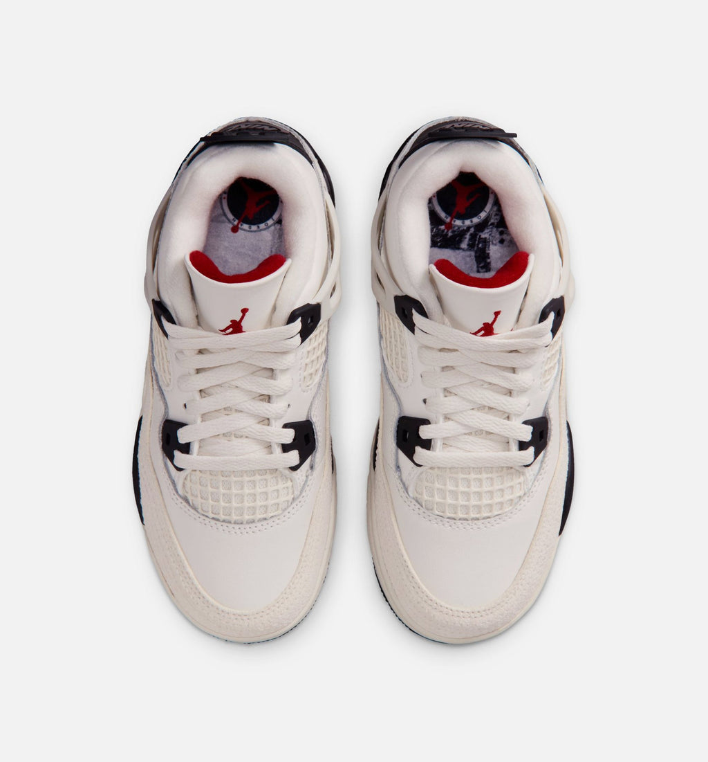 Air Jordan 4 Retro Flight Club Preschool Lifestyle Shoe – Sail / Black / University Red
