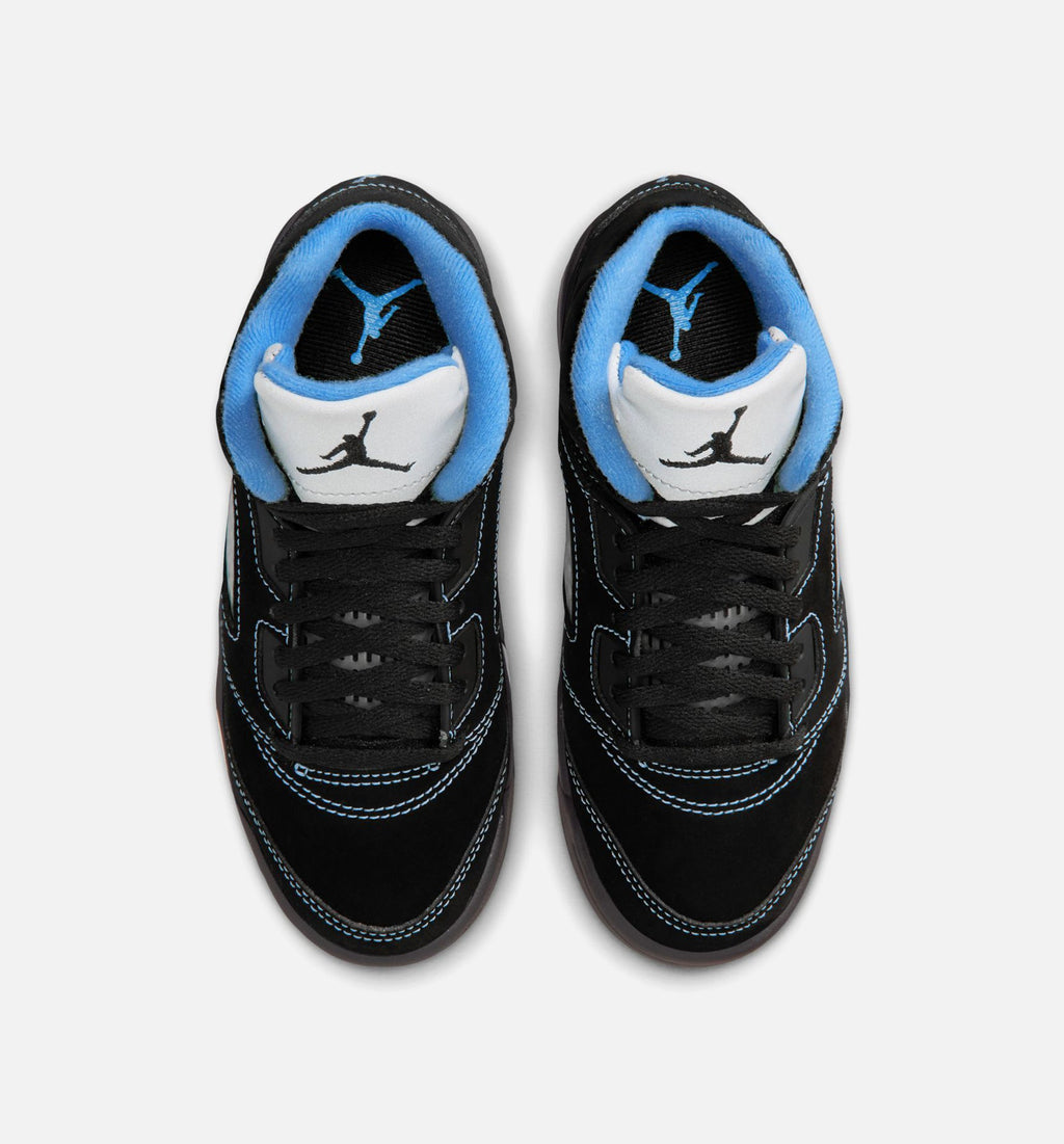 Air Jordan 5 Retro Black Carolina Preschool Lifestyle Shoe – Black / University Blue / White