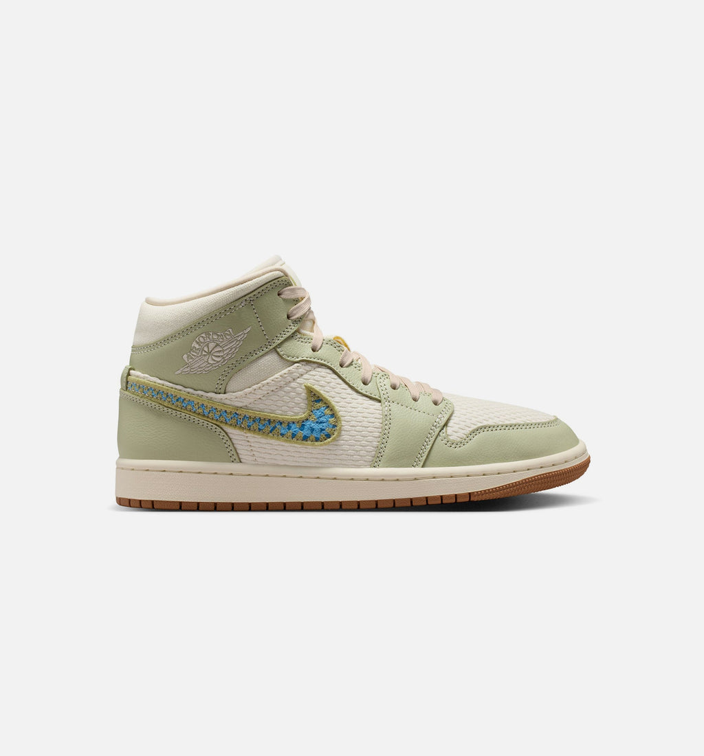 Air Jordan 1 Mid SE Women's Lifestyle Shoe – Olive Aura / Pearl White / Lawn