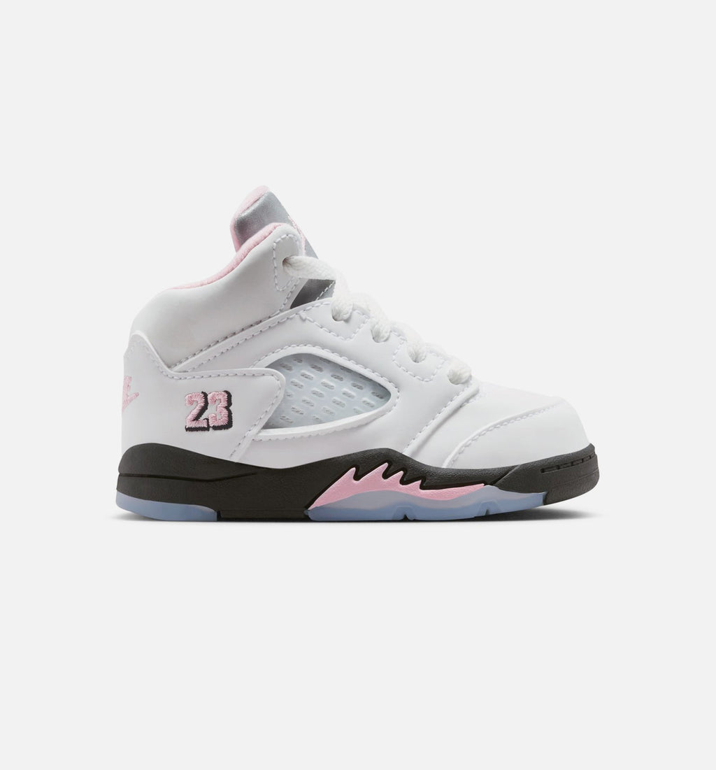 Air Jordan 5 Retro Medium Soft Pink Infant & Toddler Lifestyle Shoe – White / Black / Medium Soft Pink