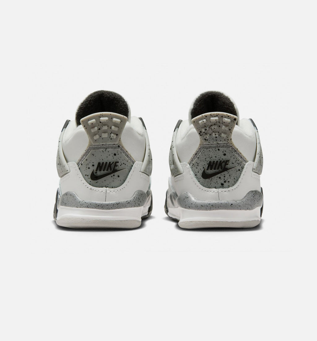 Air Jordan 4 Retro White Cement Infant & Toddler Lifestyle Shoe – Summit White / Fire Red / Cement Grey / Black