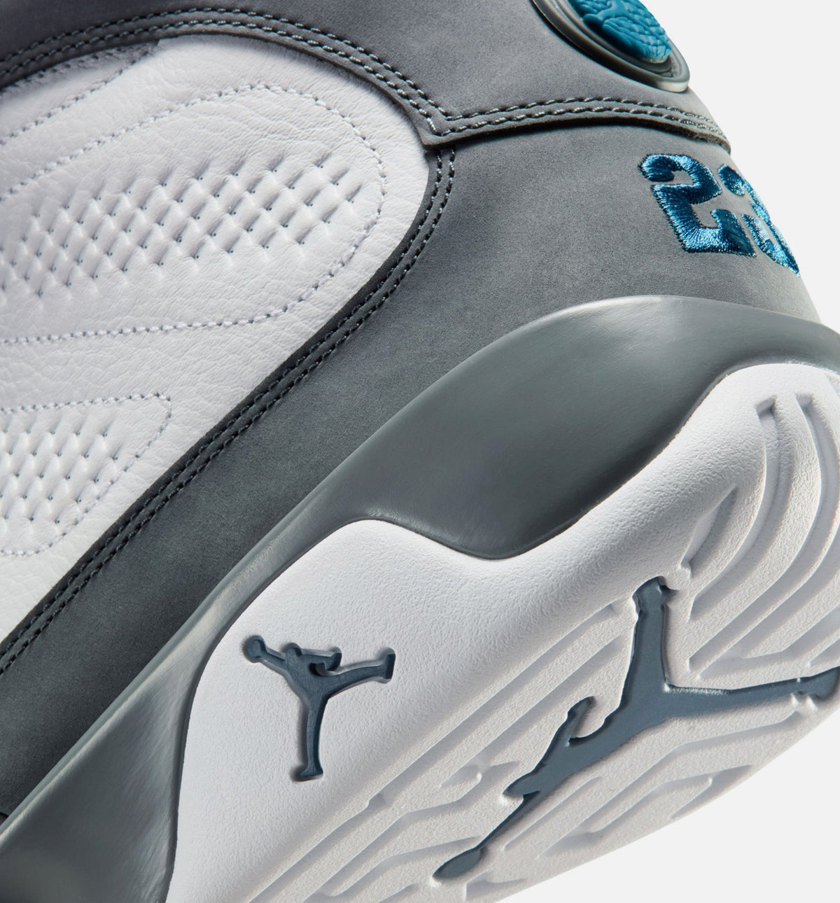 Air Jordan 9 Retro Flint Grey and French Blue Men's Lifestyle Shoe – White / French Blue / Flint Grey