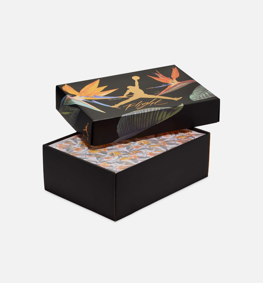 Air Jordan 4 Retro Birds of Paradise Women's Lifestyle Shoe – Coconut Milk / Metallic Gold / Muslin / Bright Mango / Sundial / Black