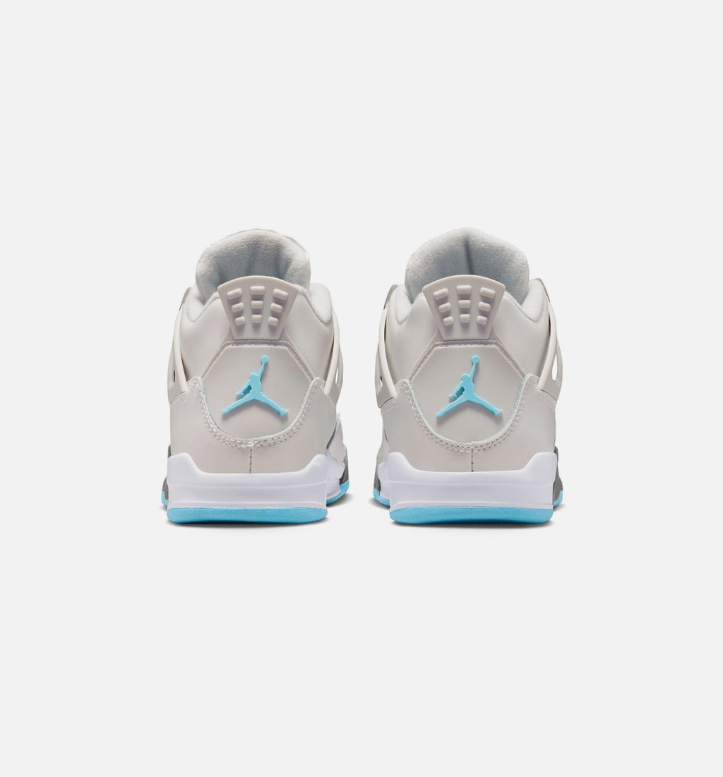 Air Jordan 4 Retro Blue Chill Preschool Lifestyle Shoe – Photon Dust / Blue Chill / Flat Pewter / White / Blue Tint