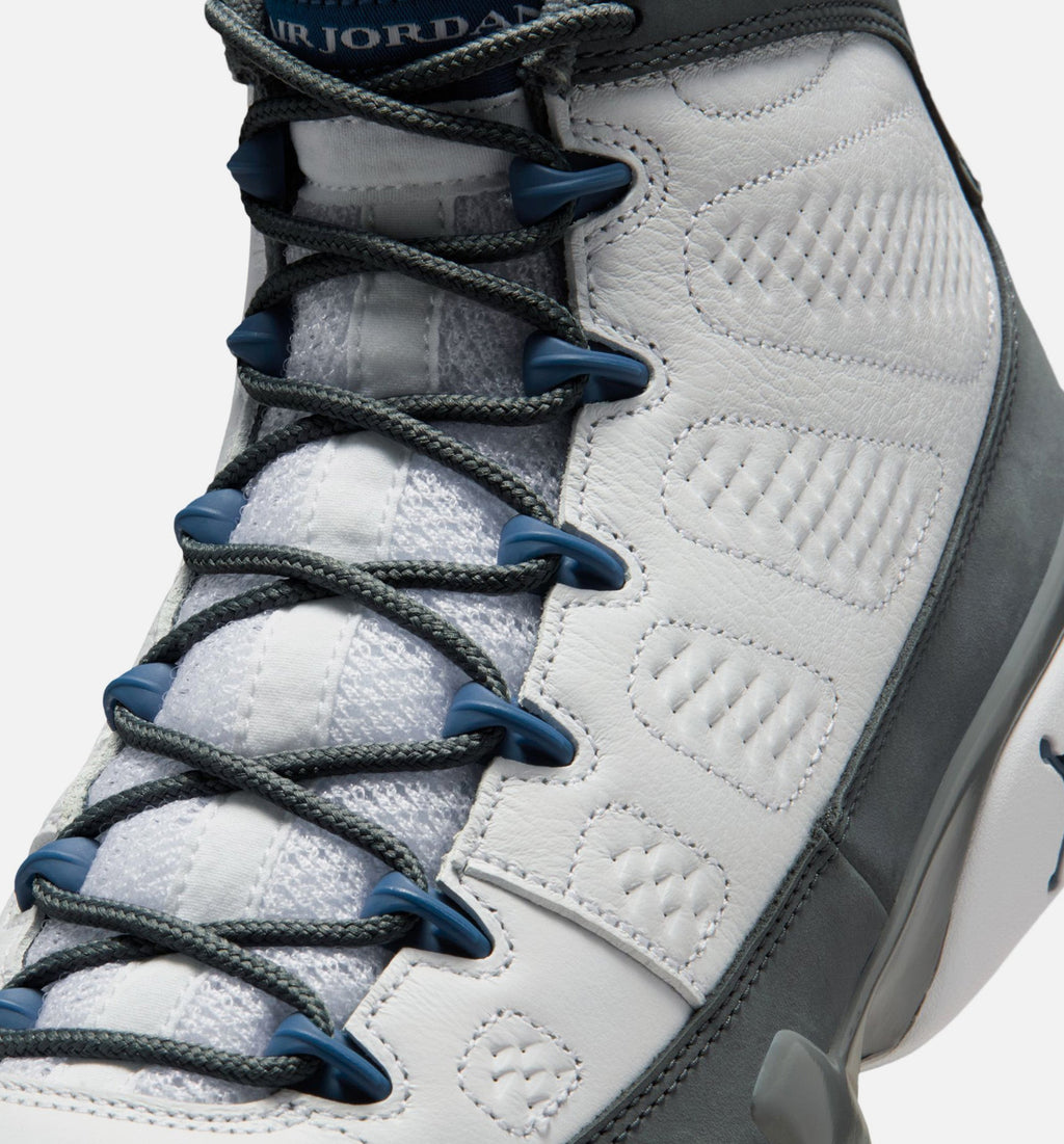 Air Jordan 9 Retro Flint Grey and French Blue Men's Lifestyle Shoe – White / French Blue / Flint Grey