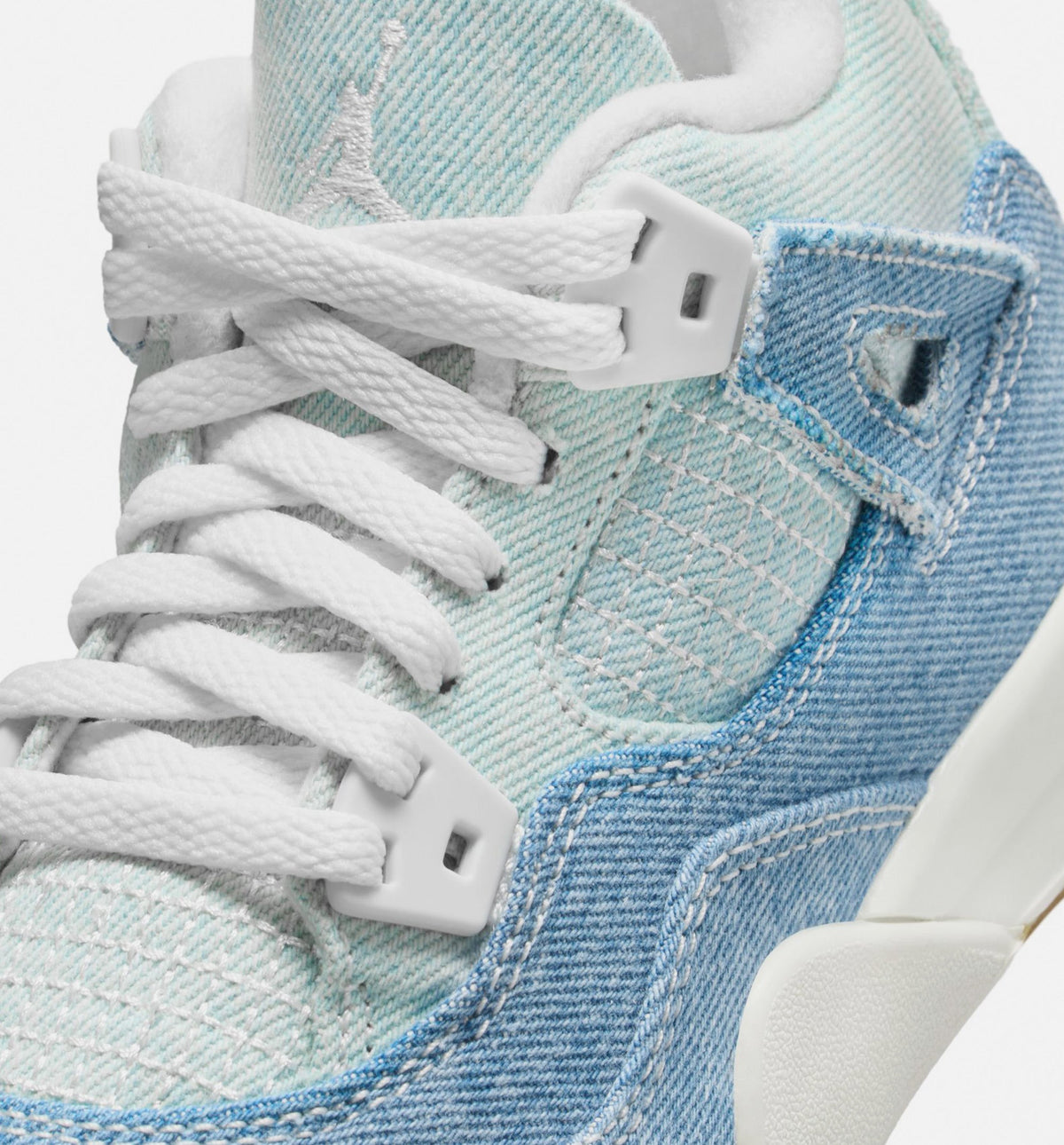 Air Jordan 4 Retro Worn Blue Preschool Lifestyle Shoe – Sail / Worn Blue / Metallic Gold