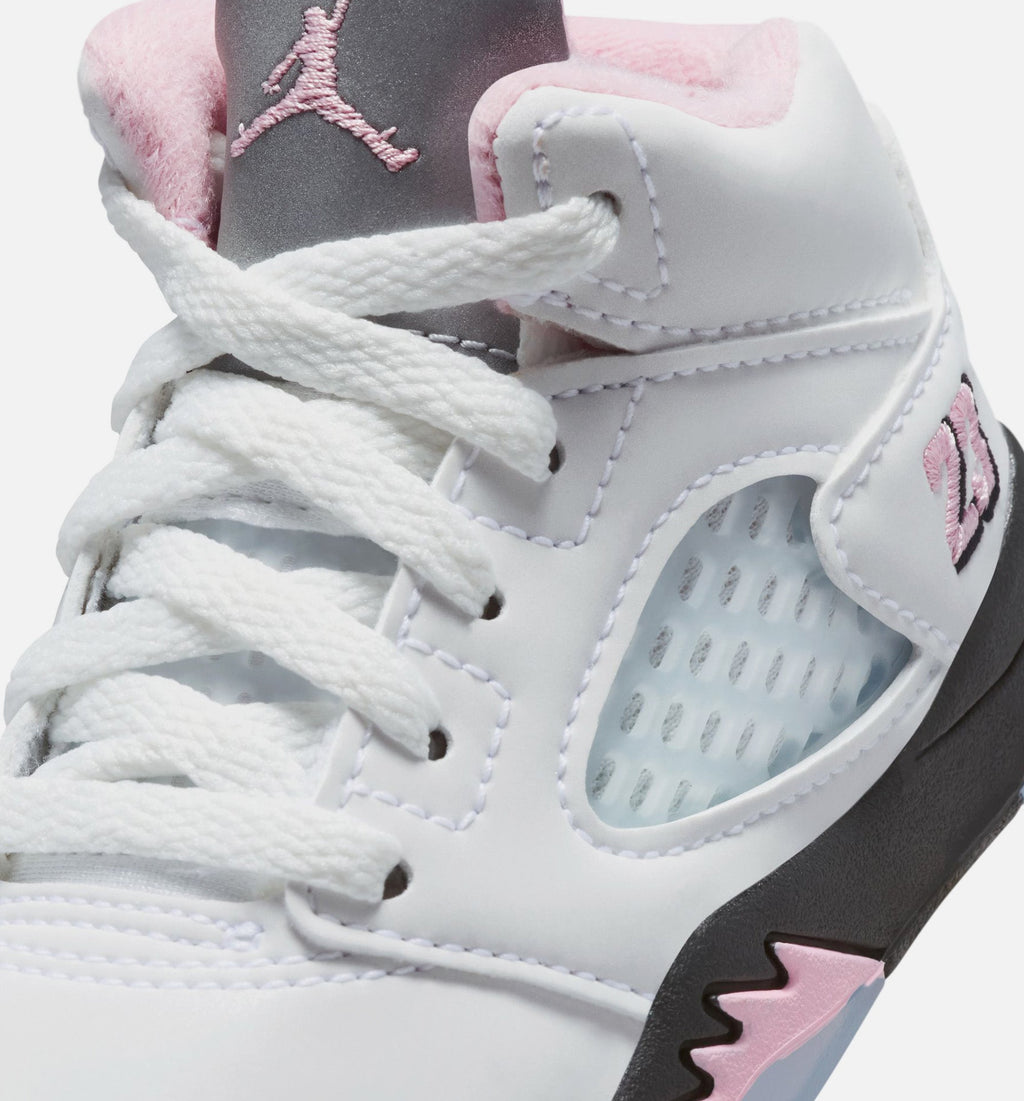 Air Jordan 5 Retro Medium Soft Pink Infant & Toddler Lifestyle Shoe – White / Black / Medium Soft Pink