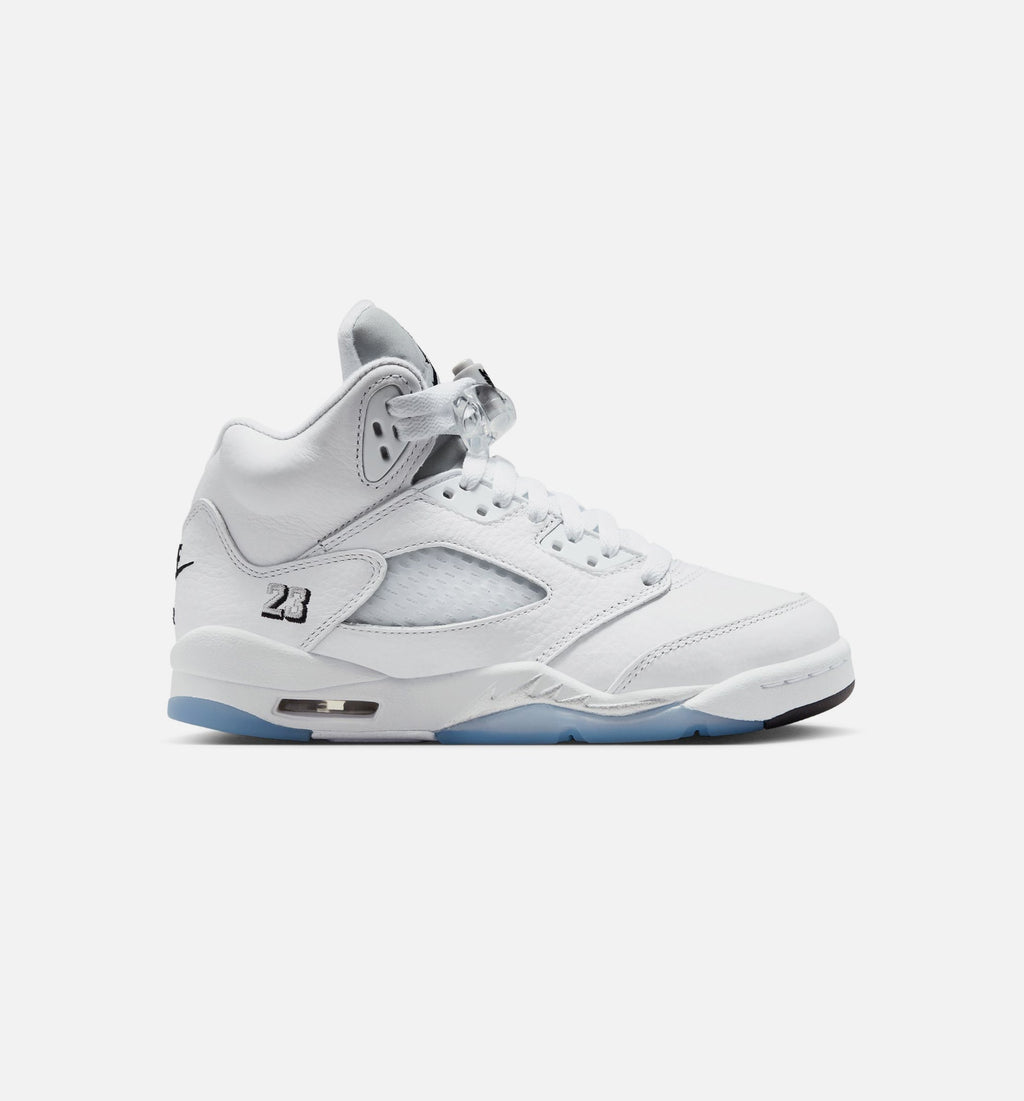 Air Jordan 5 Retro OG White Metallic Grade School Lifestyle Shoe – White / Black / Metallic Silver