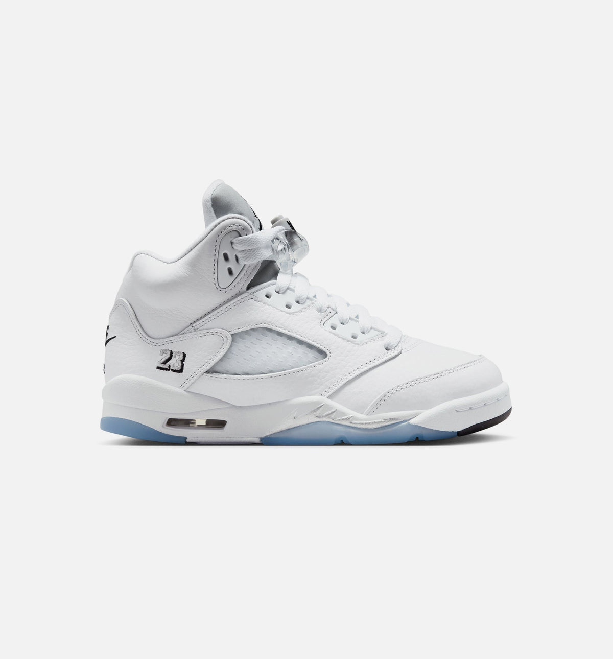 Air Jordan 5 Retro OG White Metallic Grade School Lifestyle Shoe – White / Black / Metallic Silver