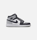 Air Jordan 1 Mid Grade School Lifestyle Shoe – White / Light Smoke Grey / Black