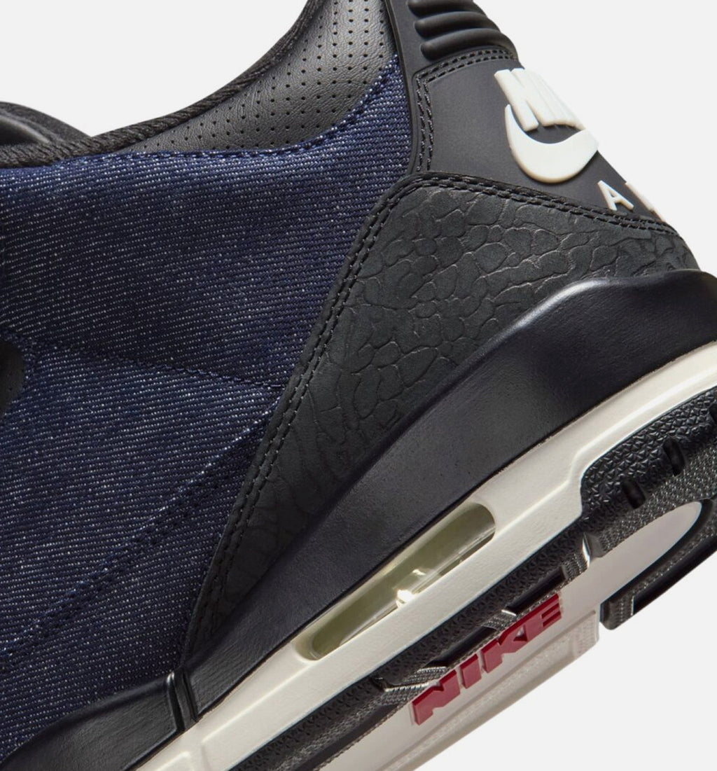 Air Jordan 3 x Levi's Indigo and Gym Red Men's Lifestyle Shoe – Denim / Black / Sail