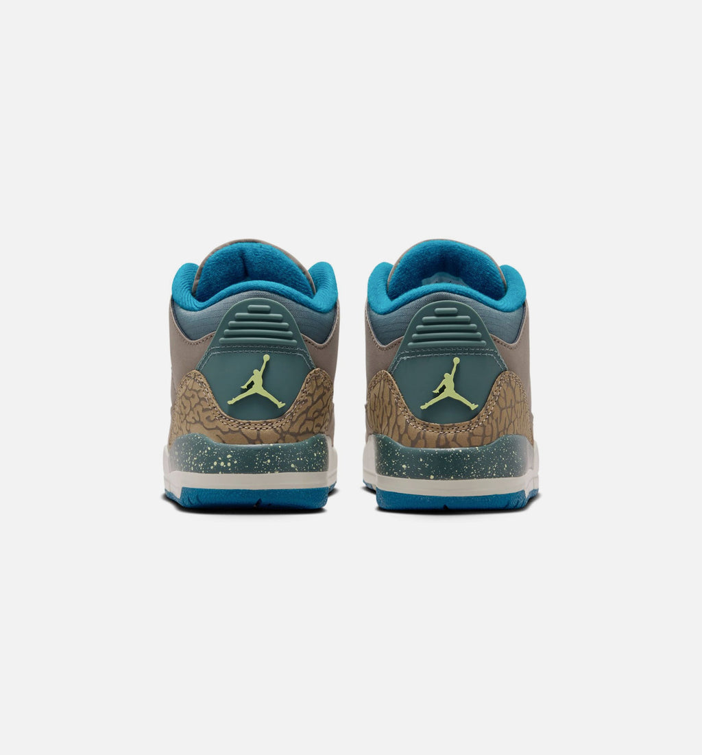 Air Jordan 3 Retro Olive Grey Preschool Lifestyle Shoe – Olive Grey / Green Abyss / Khaki / Sea Glass
