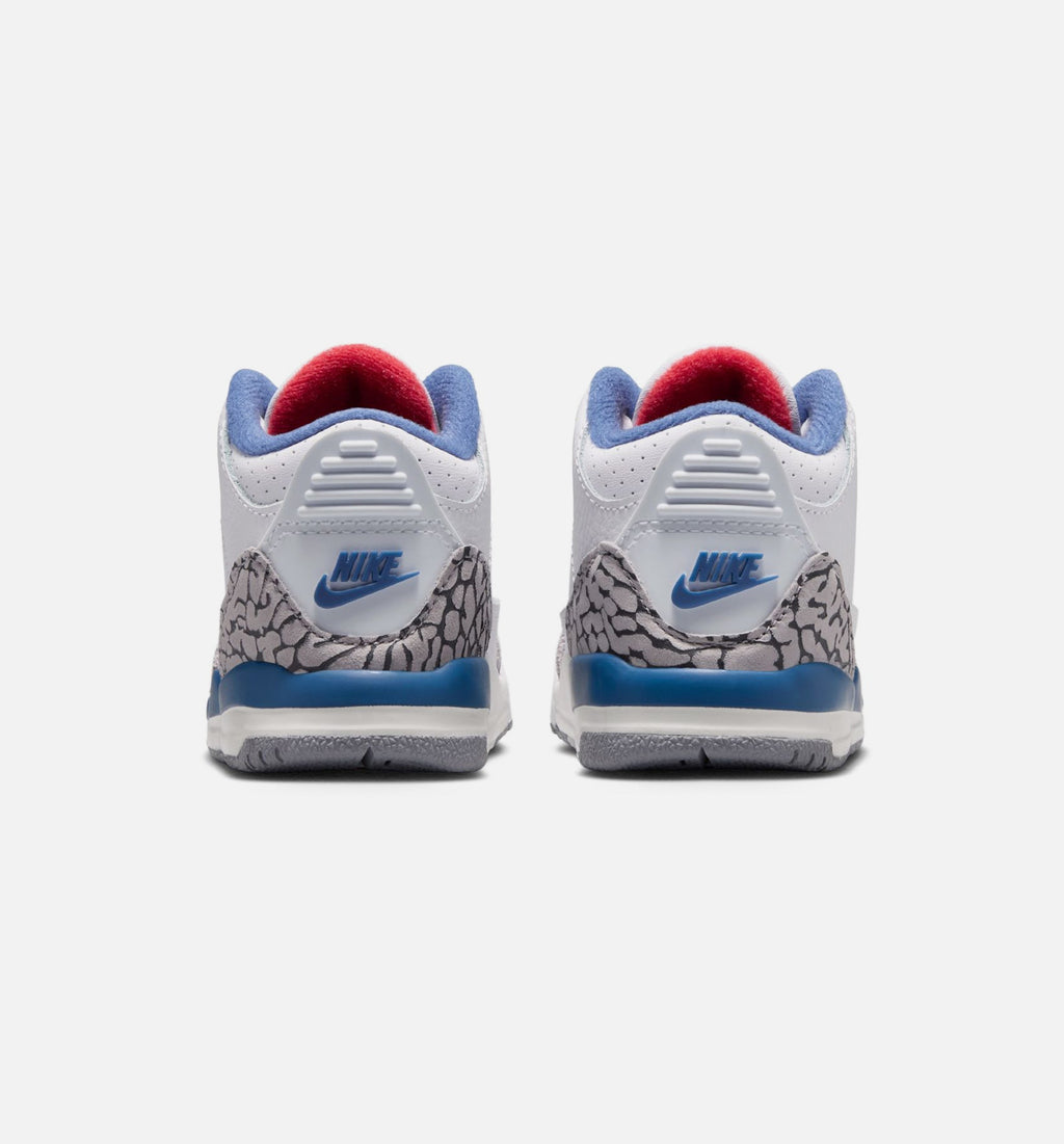 Air Jordan 3 Retro OG True Blue Infant & Toddler Lifestyle Shoe – White / Fire Red / True Blue