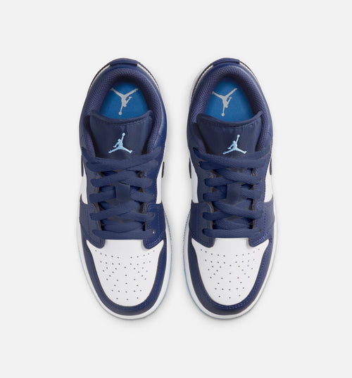 Air Jordan 1 Low Grade School Lifestyle Shoe - Midnight Navy/University Blue/White