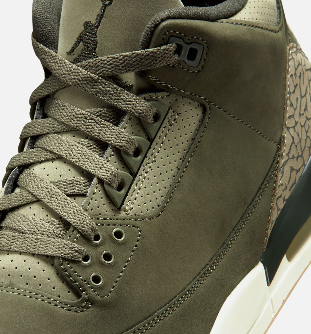 Air Jordan 3 Retro Medium Olive Men's Lifestyle Shoe – Medium Olive / Sequoia / Neutral Olive / Sail / Total Crimson