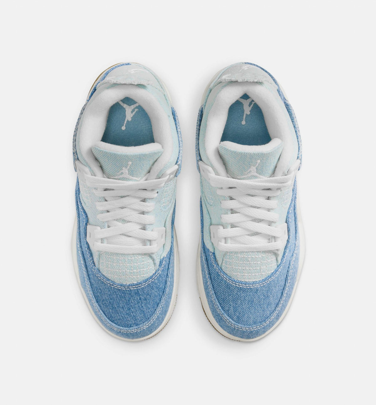 Air Jordan 4 Retro Worn Blue Preschool Lifestyle Shoe – Sail / Worn Blue / Metallic Gold