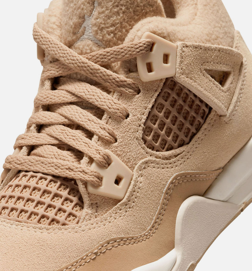 Air Jordan 4 Retro Cozy Girl Preschool Lifestyle Shoe – Hemp / Light Orewood Brown