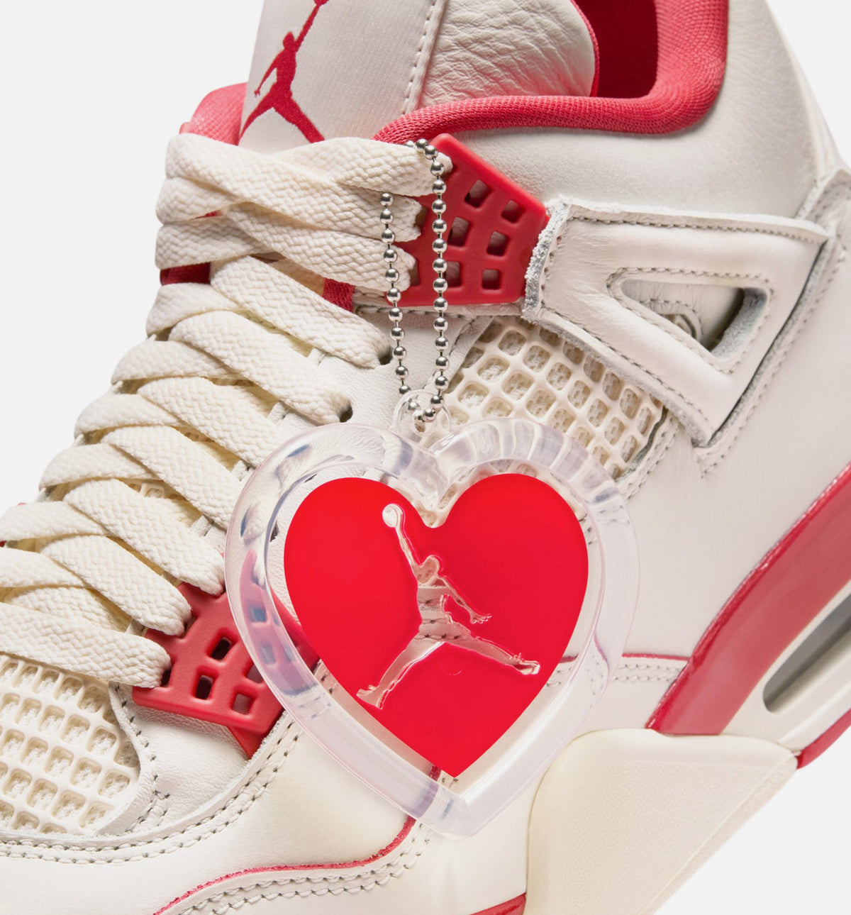 Air Jordan 4 Retro Valentine's Day Women's Lifestyle Shoe – Pale Ivory / Sierra Red / Tough Red