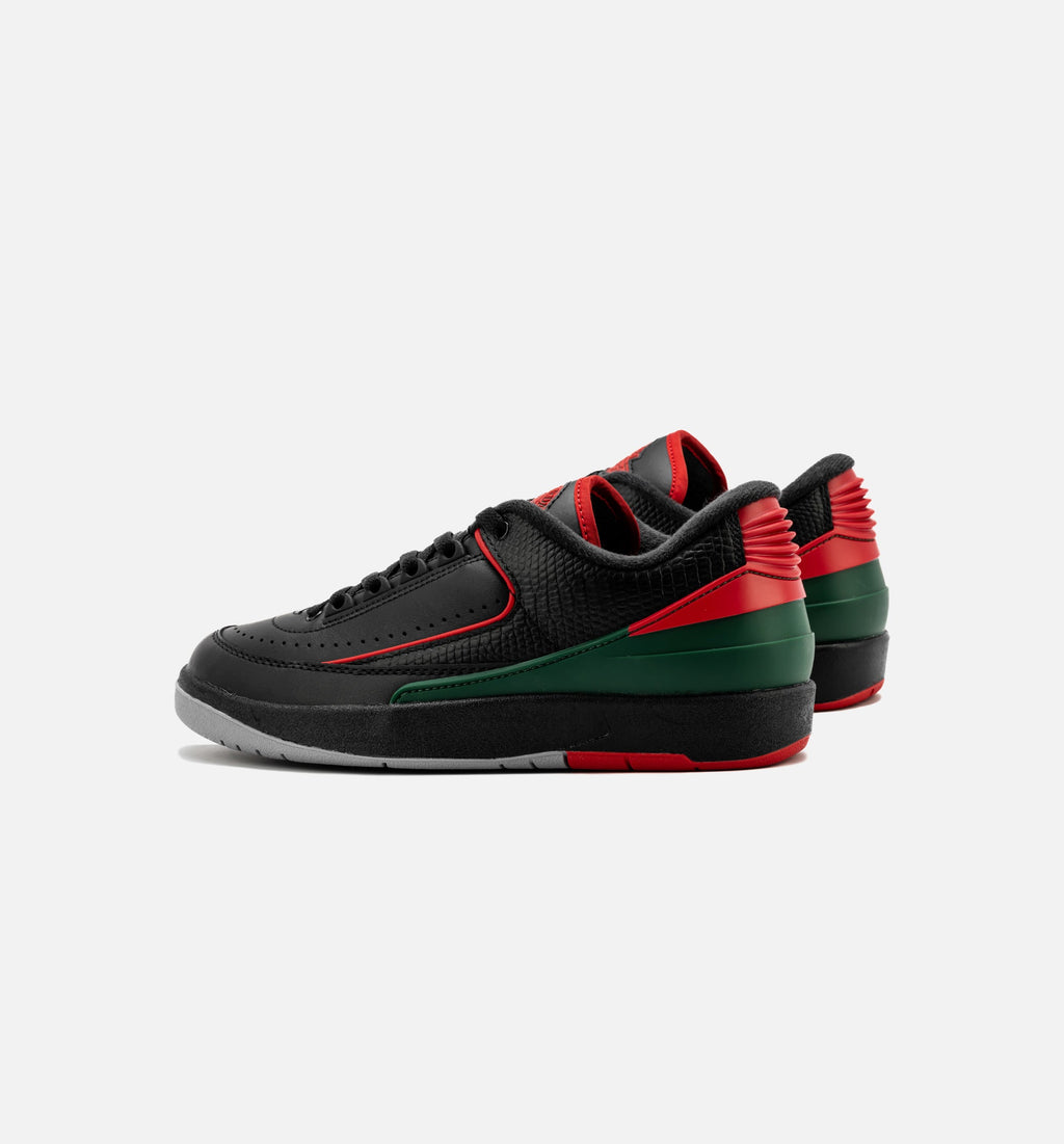 Air Jordan 2 Retro Low Christmas Grade School Lifestyle Shoe – Black / Fire Red / Cement Grey