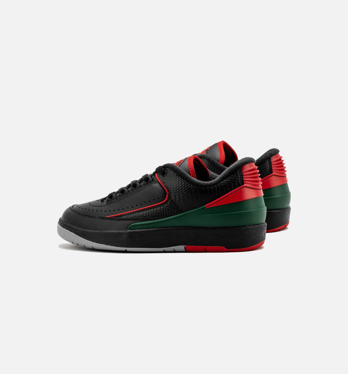 Air Jordan 2 Retro Low Christmas Grade School Lifestyle Shoe – Black / Fire Red / Cement Grey