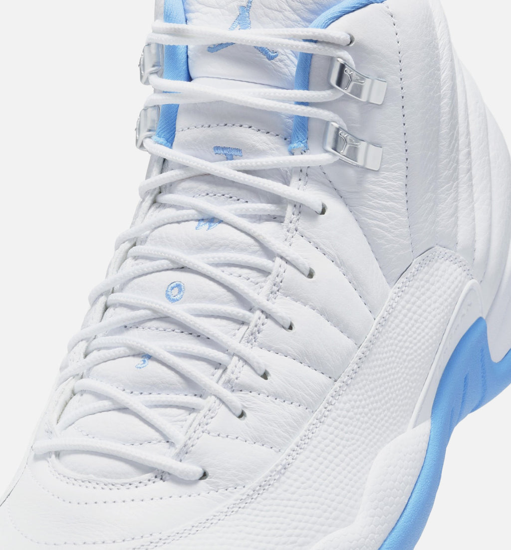 Air Jordan 12 Retro White and University Blue Men's Lifestyle Shoe – White / University Blue / Metallic Silver