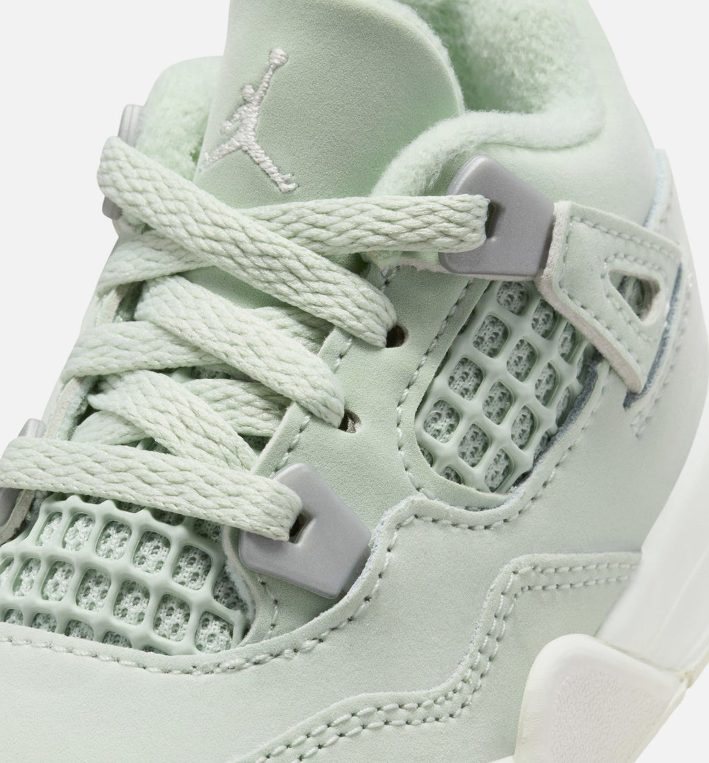 Air Jordan 4 Retro Abundance Infant & Toddler Lifestyle Shoe – Seafoam / Sail / Metallic Silver
