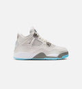 Air Jordan 4 Retro Blue Chill Preschool Lifestyle Shoe – Photon Dust / Blue Chill / Flat Pewter / White / Blue Tint