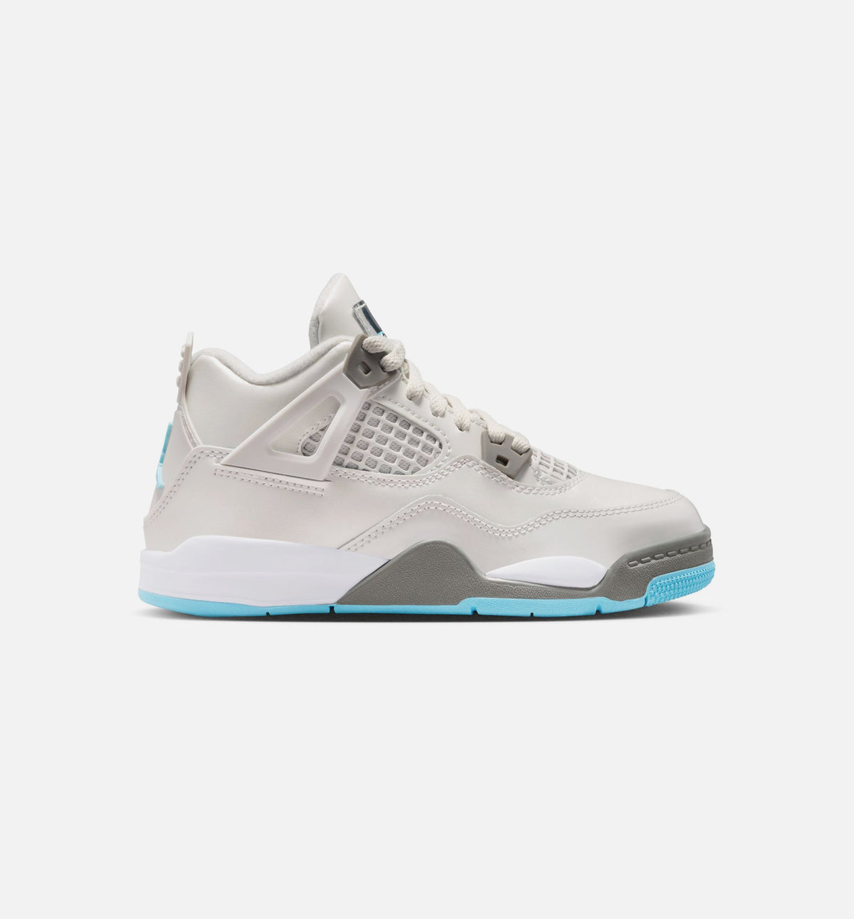 Air Jordan 4 Retro Blue Chill Preschool Lifestyle Shoe – Photon Dust / Blue Chill / Flat Pewter / White / Blue Tint