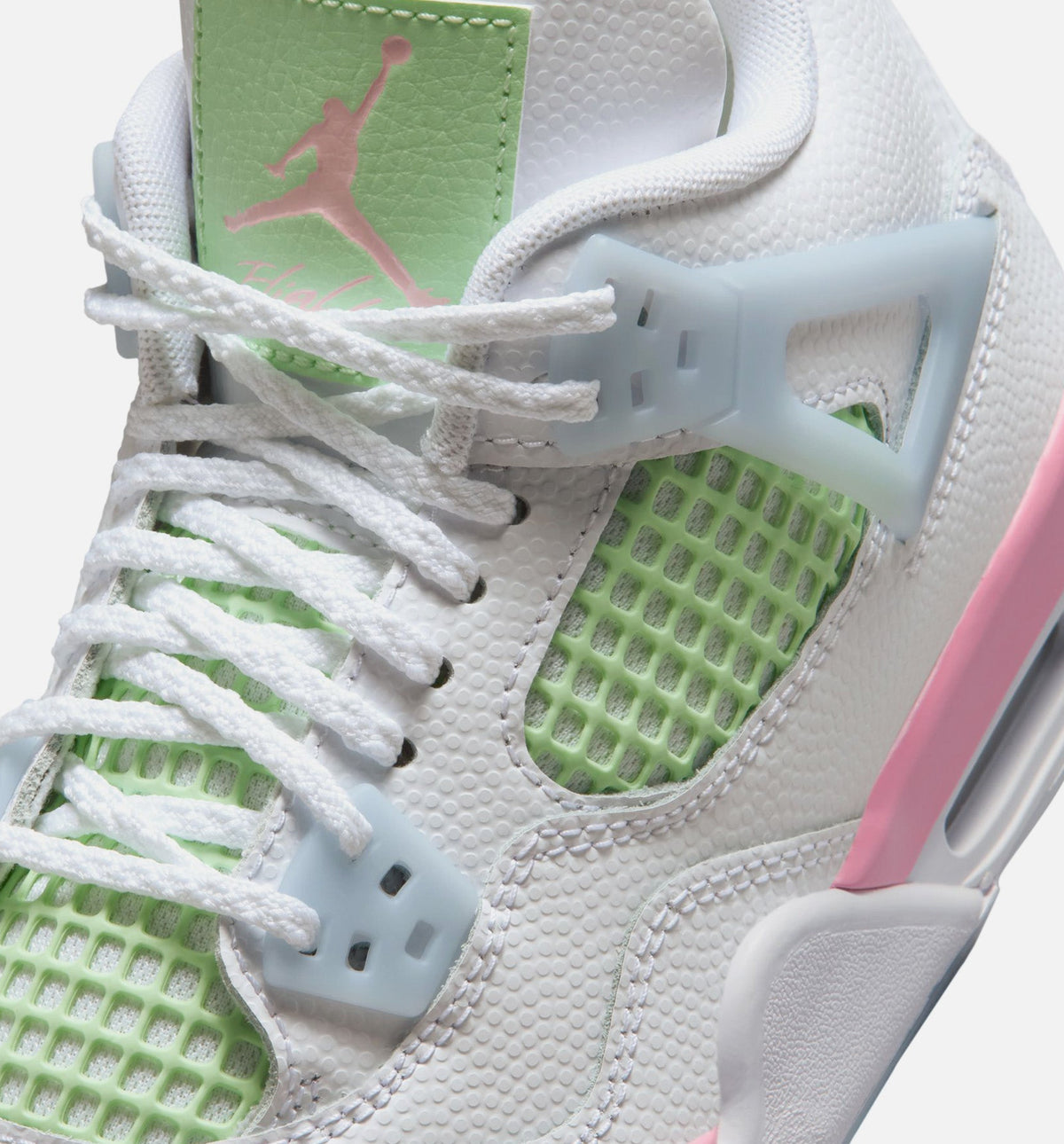 Air Jordan 4 Retro Medium Soft Pink Grade School Lifestyle Shoe – White / Medium Soft Pink / Half Blue