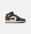 Air Jordan 1 Mid Grade School Lifestyle Shoe – Black / Phantom / Palomino / University Red