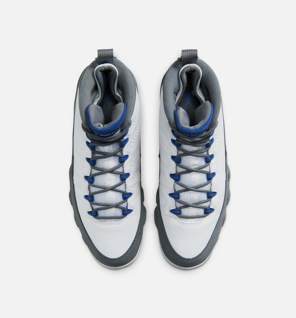 Air Jordan 9 Retro Flint Grey and French Blue Men's Lifestyle Shoe – White / French Blue / Flint Grey