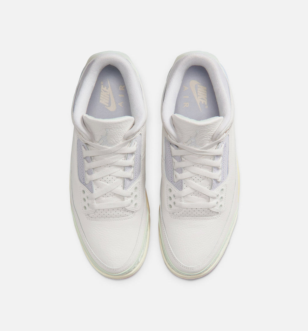 Air Jordan 3 Retro Sail and Jade Aura Men's Lifestyle Shoe – Sail / Jade Aura / Aura / Iced Carmine
