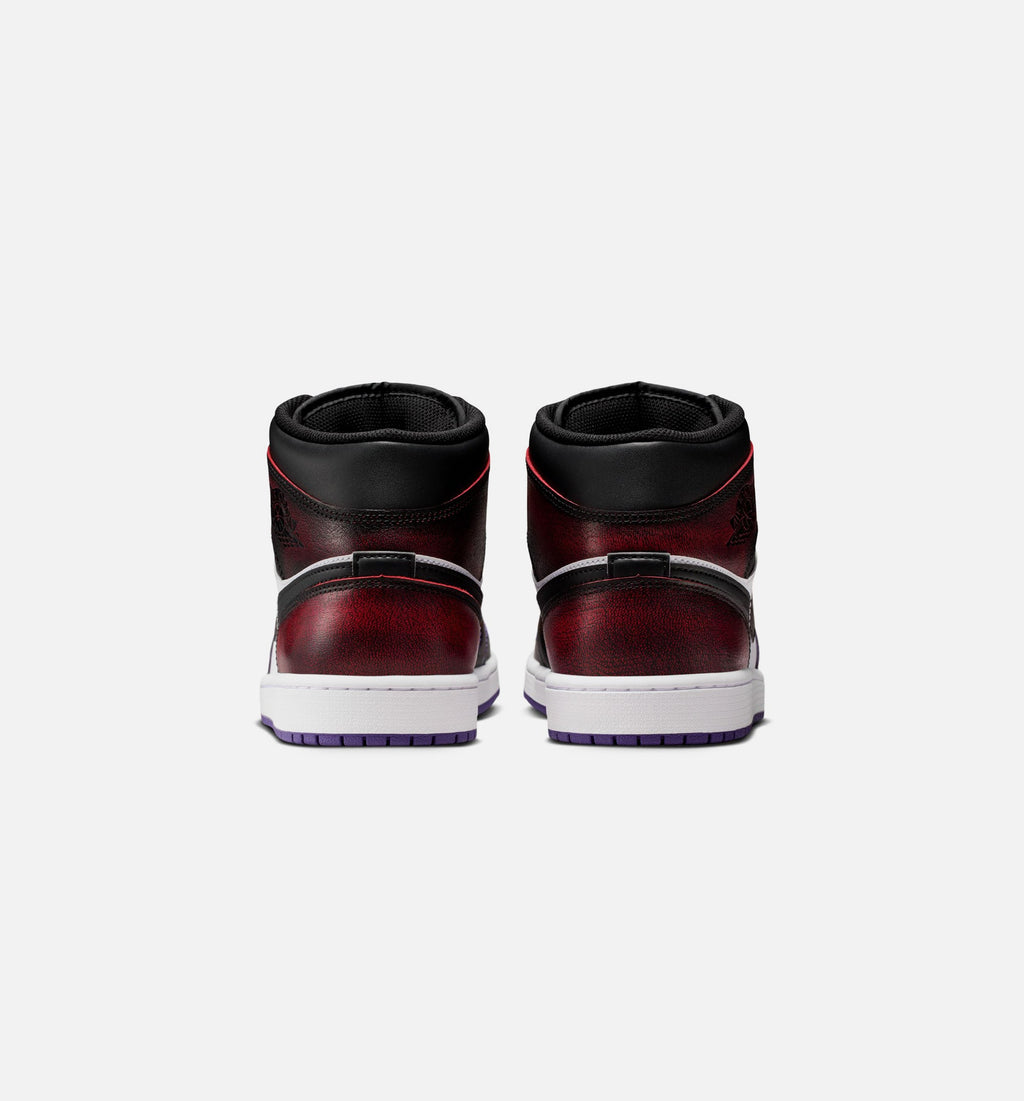 Air Jordan 1 Mid SE Men's Lifestyle Shoe – True Red / White / Court Purple / Black