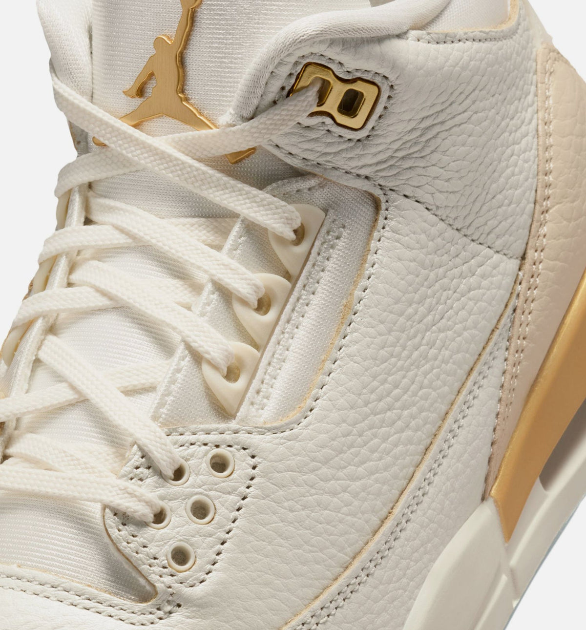 Air Jordan 3 Retro Sail and Pale Ivory Women's Lifestyle Shoe – Sail / Team Gold / Pale Ivory / Metallic Gold / Ice