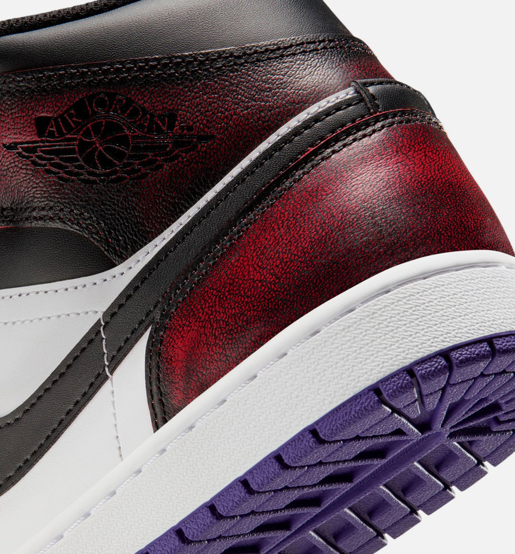 Air Jordan 1 Mid SE Men's Lifestyle Shoe – True Red / White / Court Purple / Black