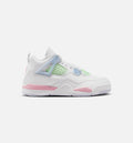 Air Jordan 4 Retro Medium Soft Pink Preschool Lifestyle Shoe – White / Medium Soft Pink / Half Blue