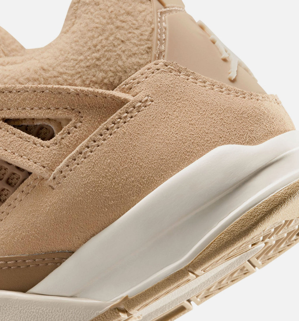 Air Jordan 4 Retro Cozy Girl Preschool Lifestyle Shoe – Hemp / Light Orewood Brown