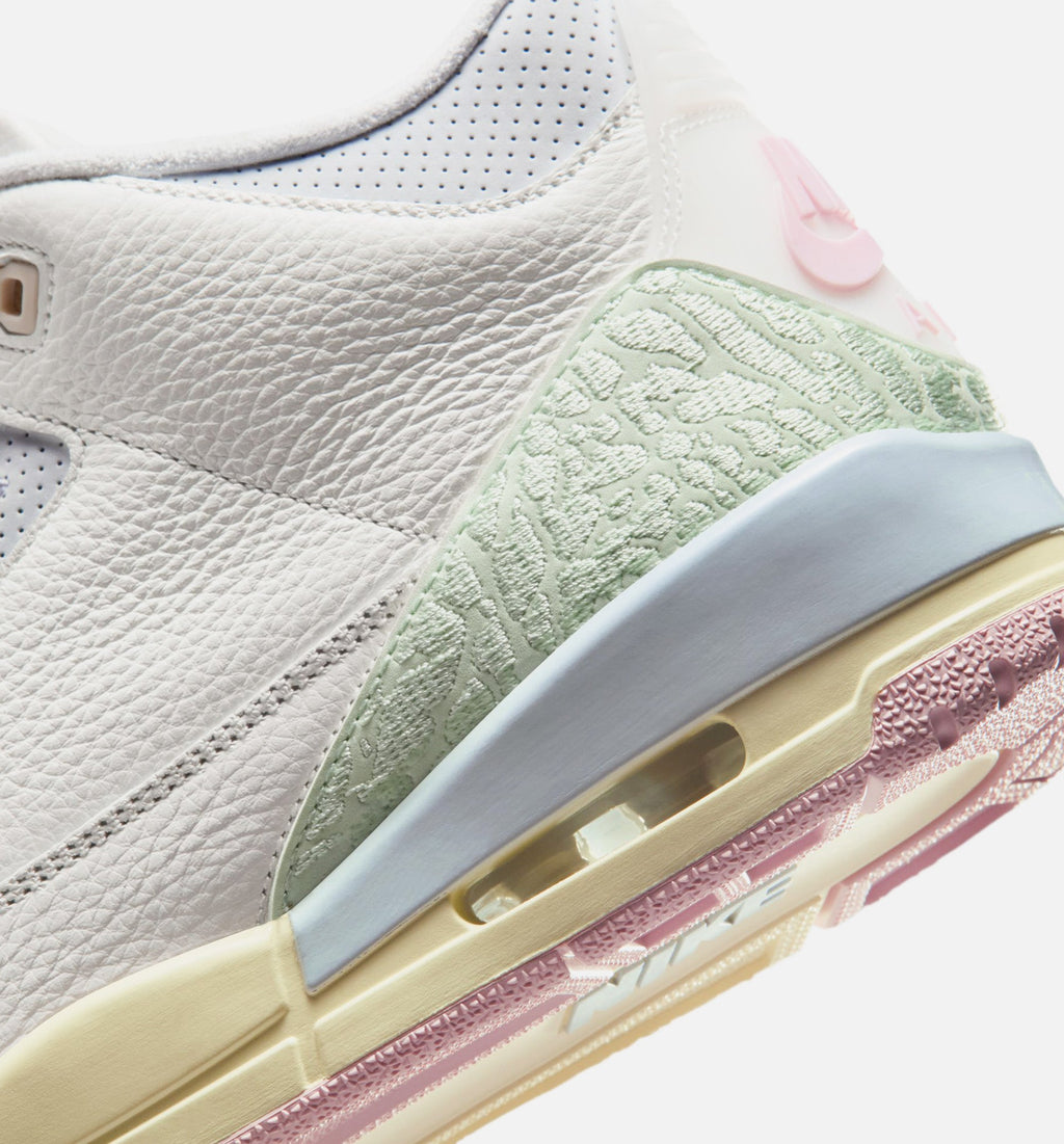 Air Jordan 3 Retro Sail and Jade Aura Men's Lifestyle Shoe – Sail / Jade Aura / Aura / Iced Carmine