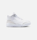 Air Jordan 3 Retro White and Silver Preschool Lifestyle Shoe – White / Metallic Silver