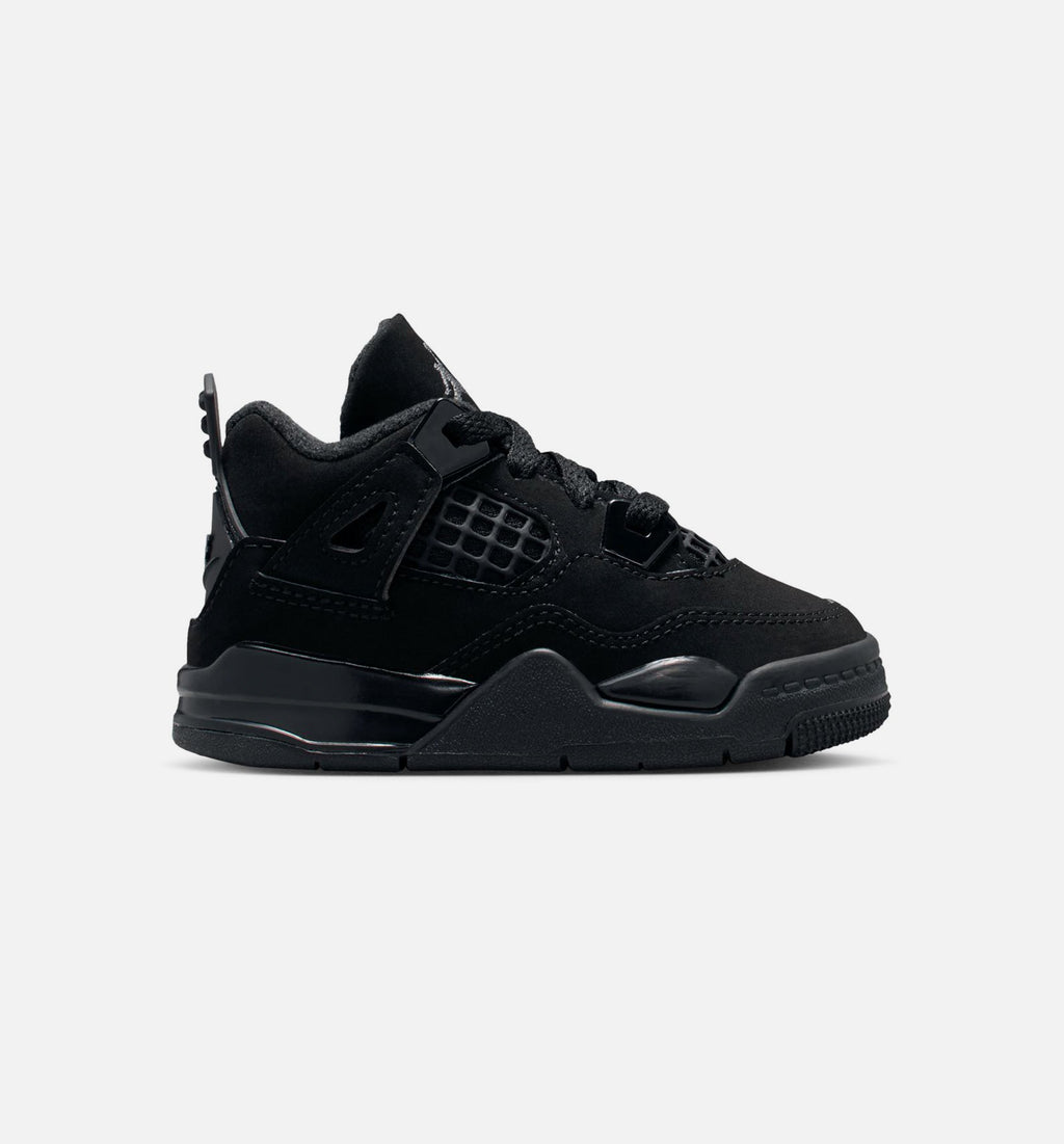 Air Jordan 4 Retro Black Cat Infant & Toddler Lifestyle Shoe – Black / Light Graphite