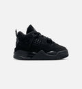Air Jordan 4 Retro Black Cat Infant & Toddler Lifestyle Shoe – Black / Light Graphite