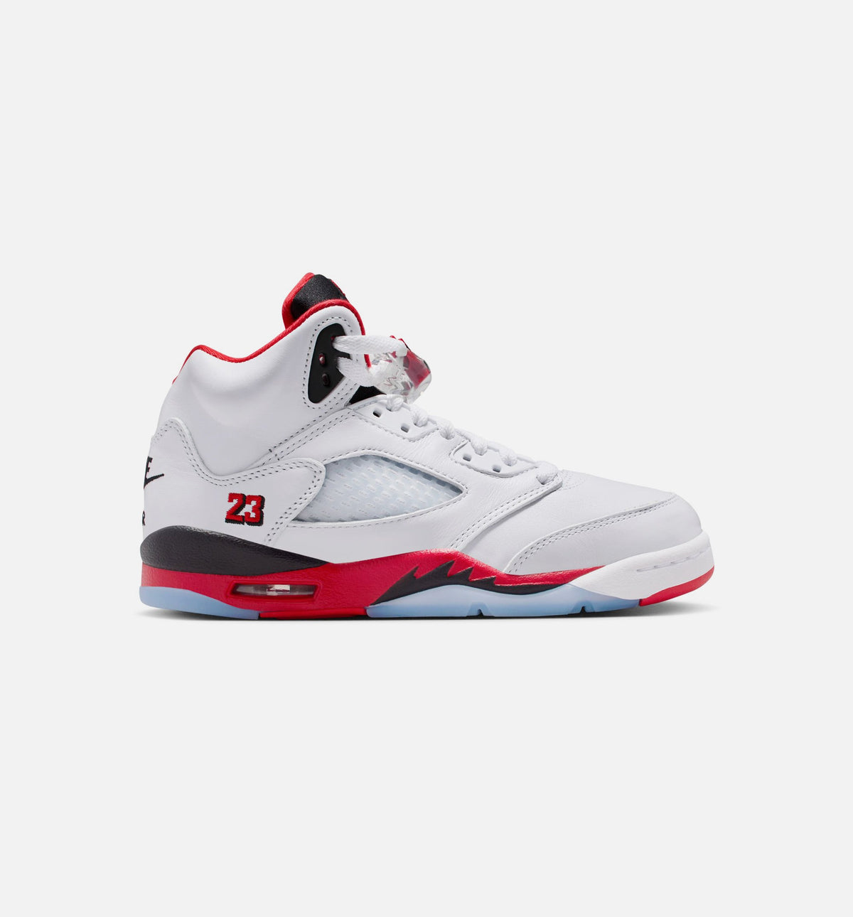 Air Jordan 5 Retro Fire Red Grade School Lifestyle Shoe – White / Fire Red / Black