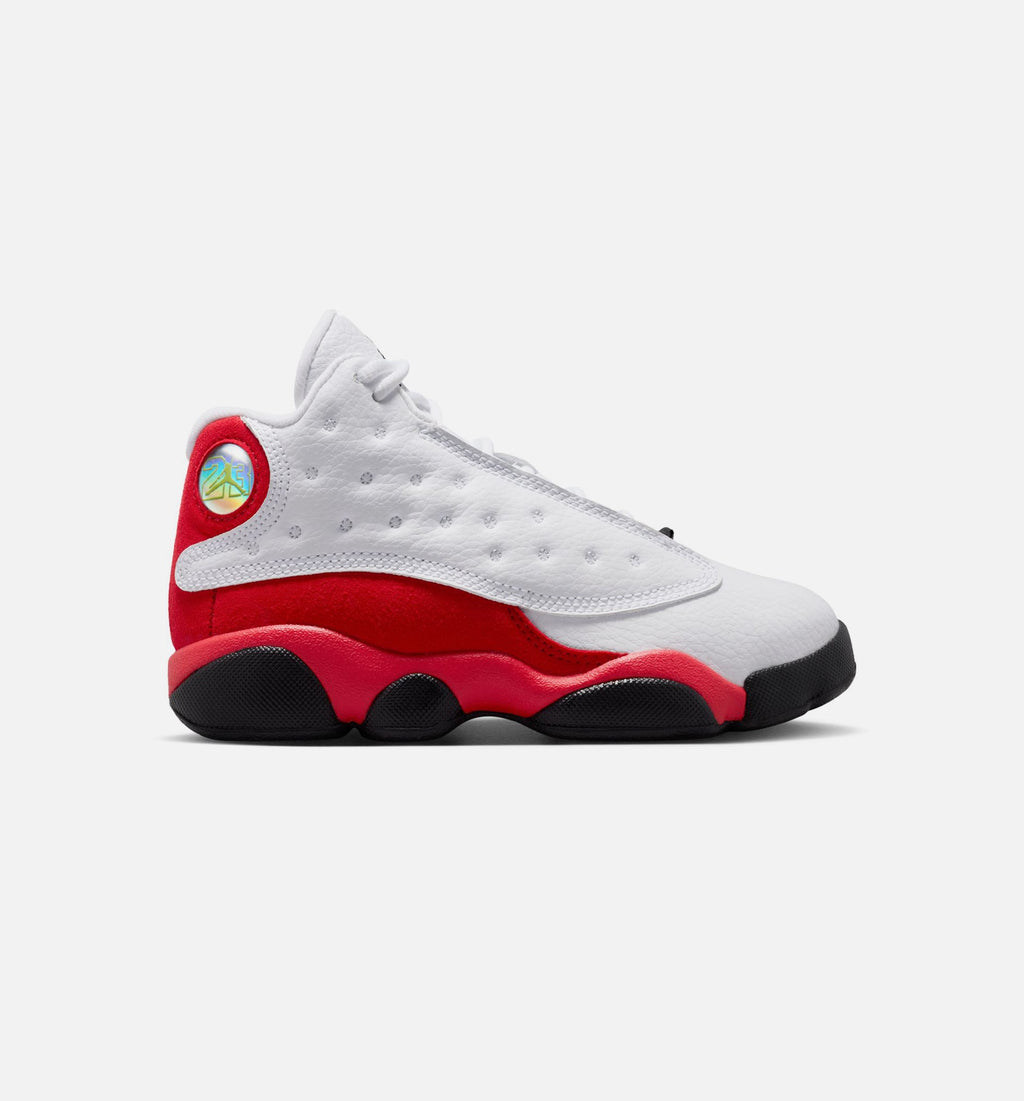 Air Jordan 13 Retro White and University Red Preschool Lifestyle Shoe – White / Black / True Red