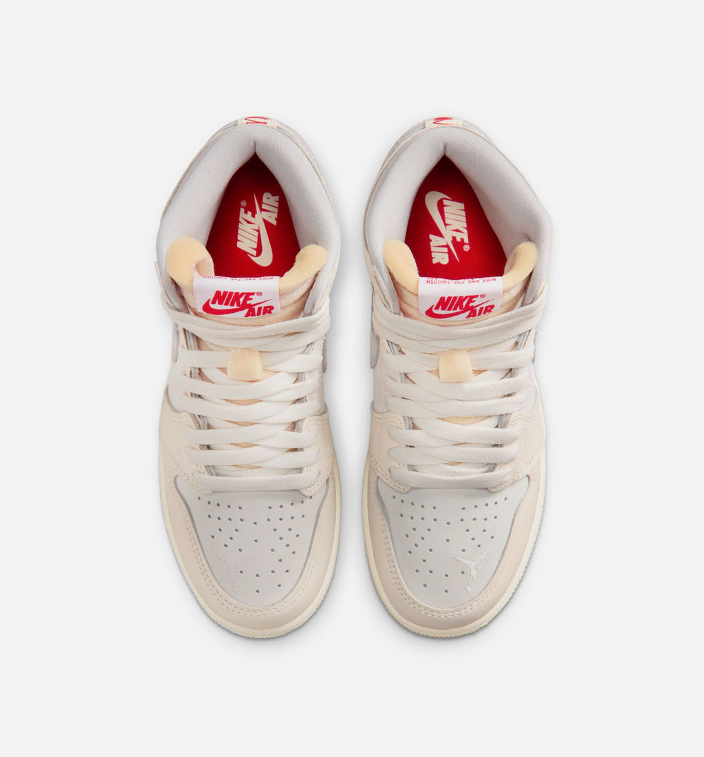 Air Jordan 1 Retro High OG Sail Grade School Lifestyle Shoe – Sail / University Red / Pale Ivory / Coconut Milk / Phantom