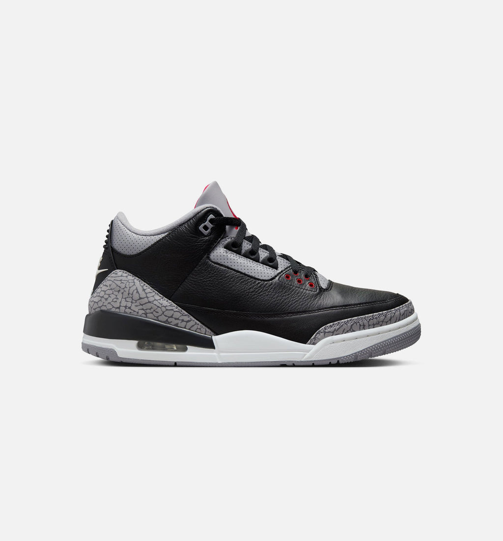 Air Jordan 3 Retro Black Cement Men's Lifestyle Shoe – Black / Fire Red / Cement Grey / Summit White