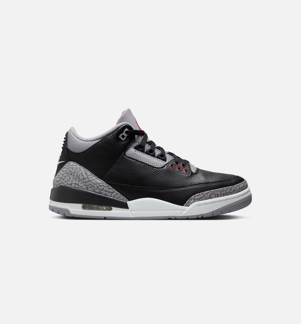 Air Jordan 3 Retro Black Cement Men's Lifestyle Shoe – Black / Fire Red / Cement Grey / Summit White