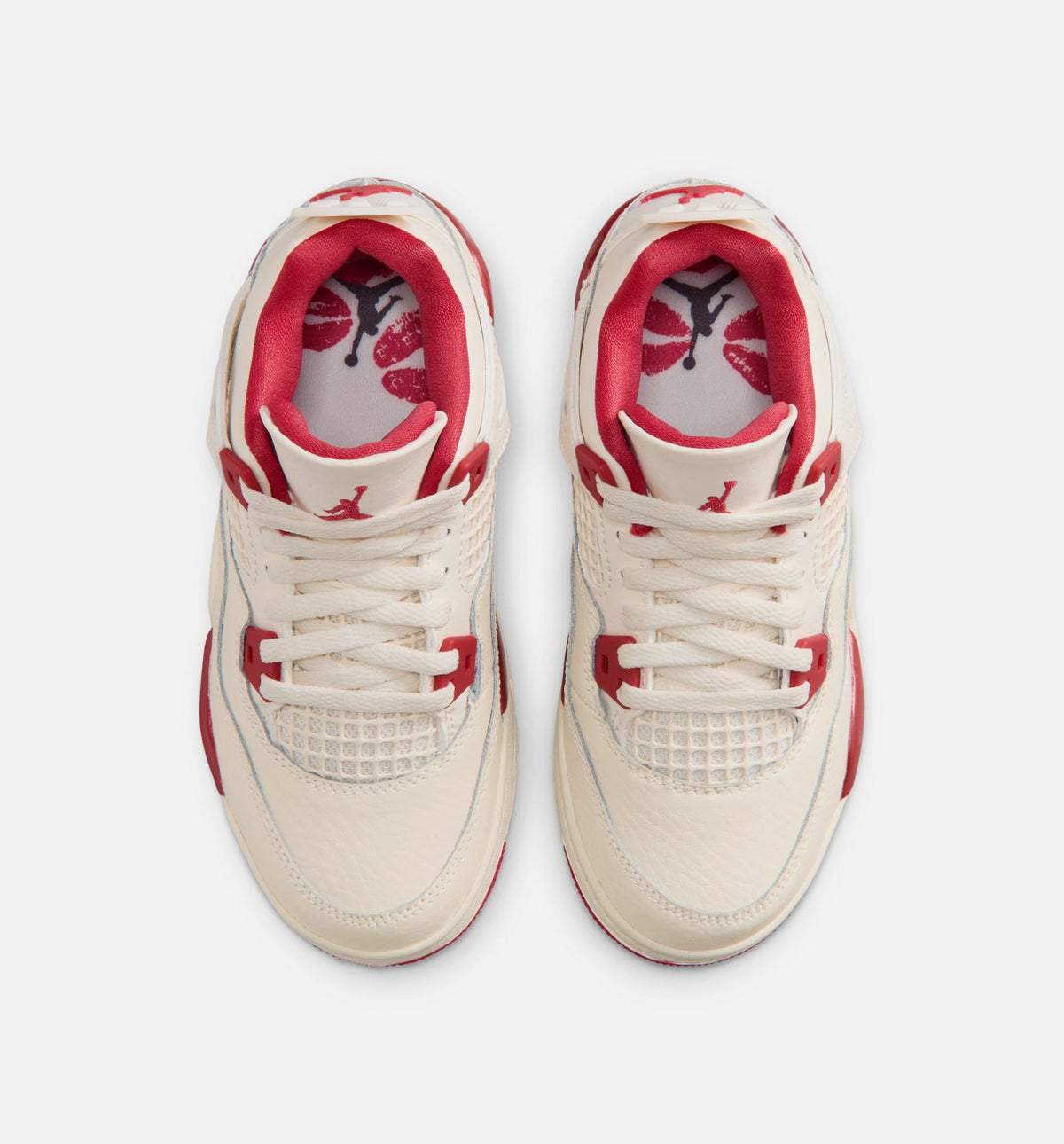 Air Jordan 4 Retro Valentine's Day Preschool Lifestyle Shoe – Pale Ivory / Sierra Red / Tough Red