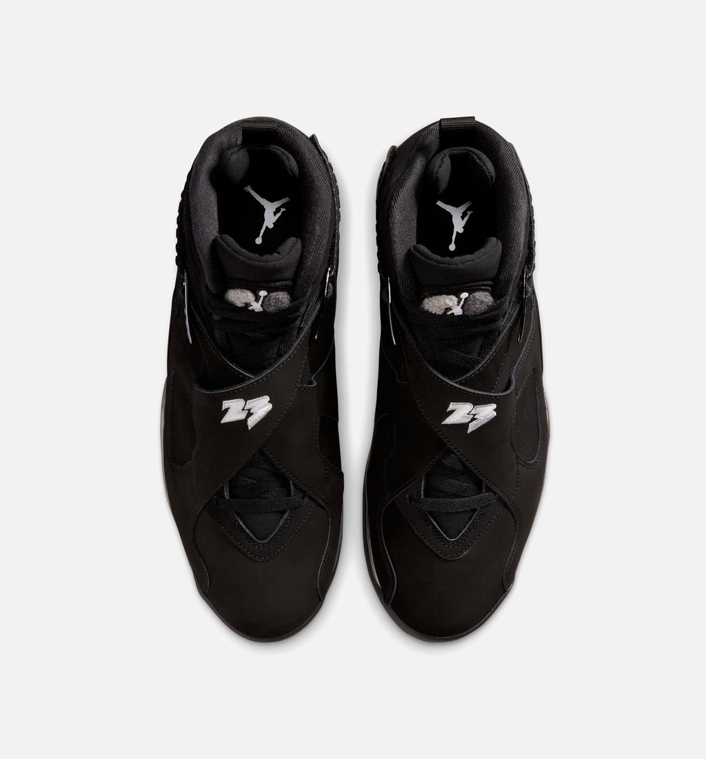 Air Jordan 8 Retro Chrome Black and Light Graphite Men's Lifestyle Shoe – Black / White / Light Graphite