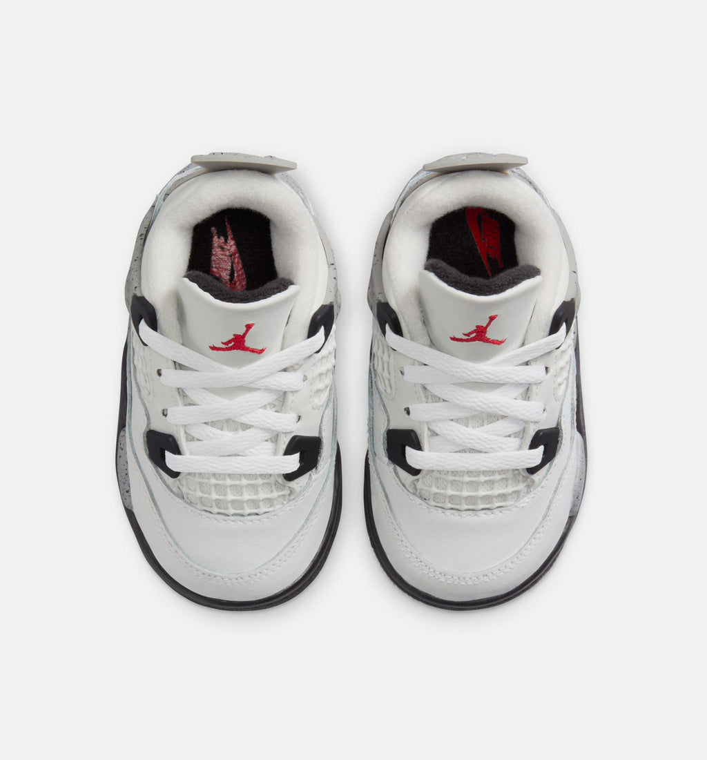 Air Jordan 4 Retro White Cement Infant & Toddler Lifestyle Shoe – Summit White / Fire Red / Cement Grey / Black